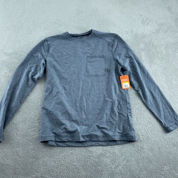 Bass Outdoor Mens Long Sleeve Utili-Tee Ombre Blue Neck Shirt Size M NWT 6045 - Picture 3 of 9